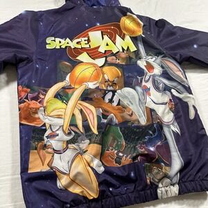 MEMBERS ONLY Jacket SPACE JAM Tune Squad Bugs Bunny Purple Windbreaker - Size M